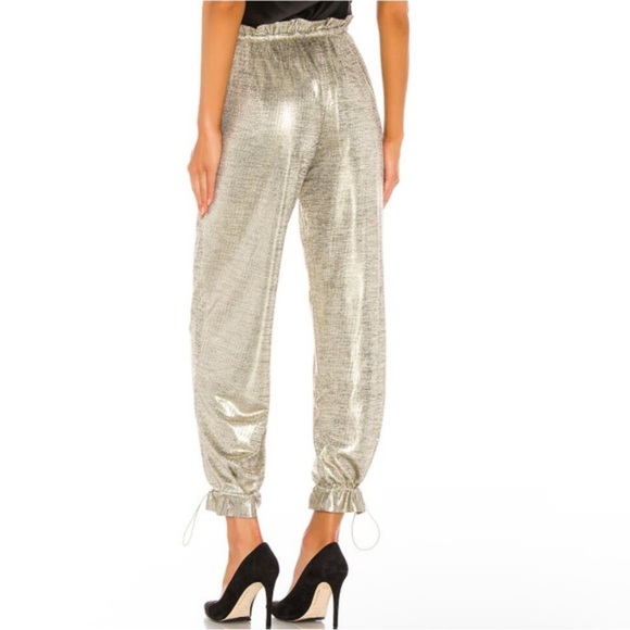 House of Harlow 1960 Tamar Metallic Gold Jogger - Picture 2 of 8